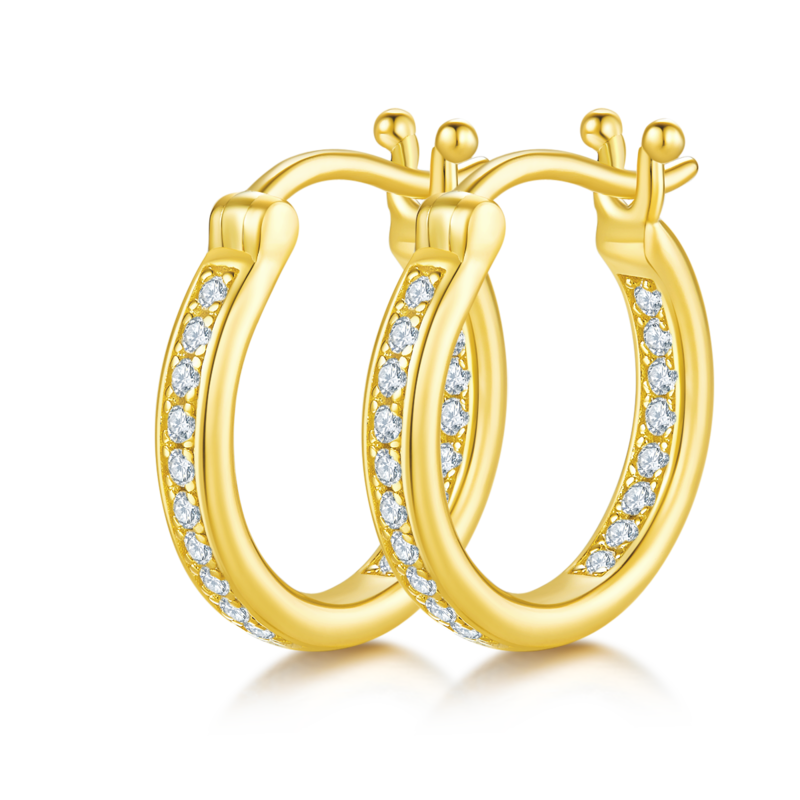 单排对半耳环S925银Moissanite厘石D级0.3ct